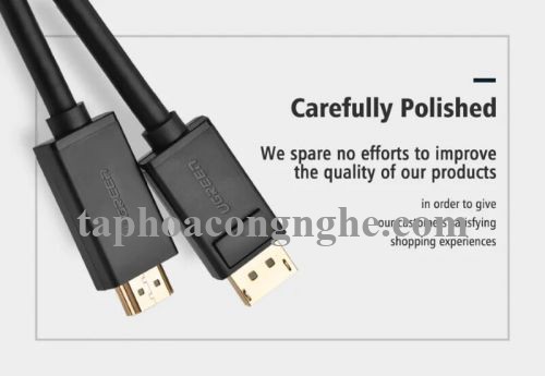 Ugreen 10204 5M Màu Đen Cáp chuyển đổi Displayport sang HDMI thuần đồng DP101 30010204